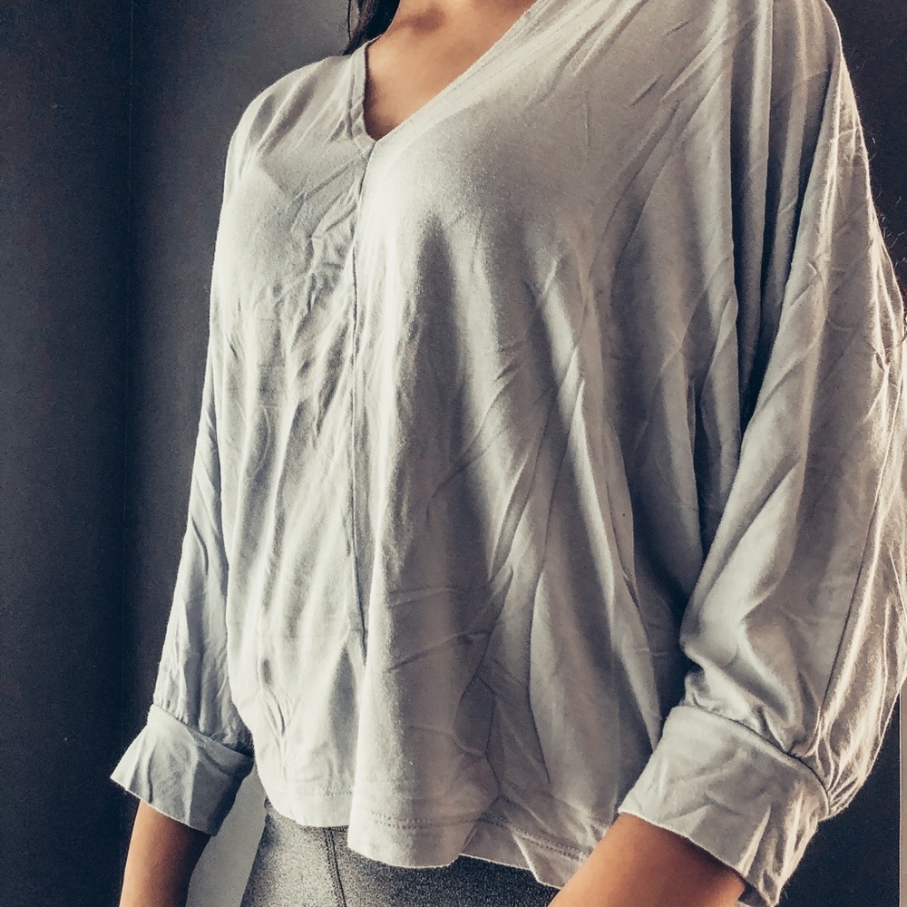 Blue v neck shirt